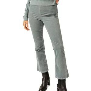 Free People In My Feelings Velvet Crop Slim Flare Pants
